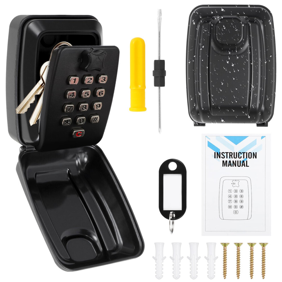 Key Safe Wall Mounted Outdoor, Police Approved Secure Key Lock Box Outdoor With 12 Digit Combination, Weatherproof Keysafe With High Security 5051226902888