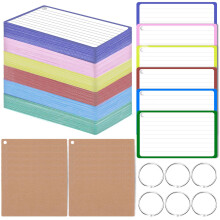 Flash Cards,360 Pcs Colored Index Cards 3x5 Inch Ruled Flashcards with Ring and Kraft Paper