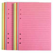 FANDAMEI 100 Sheet A5 Coloured Ruled Notepaper - 6 Punched Holes 8.23x5.59 Inch Loose-Leaf Refillable Lined Paper