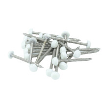 30mm White UPVC Poly Headed Pins A4 Stainless Steel (Pack of 50)