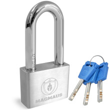 Magmaus PDE50 [Never-Rust] Heavy Duty Waterproof Outdoor Padlock with 3 Keys - Stainless Steel - [10mm Anti-Cut Shackle]