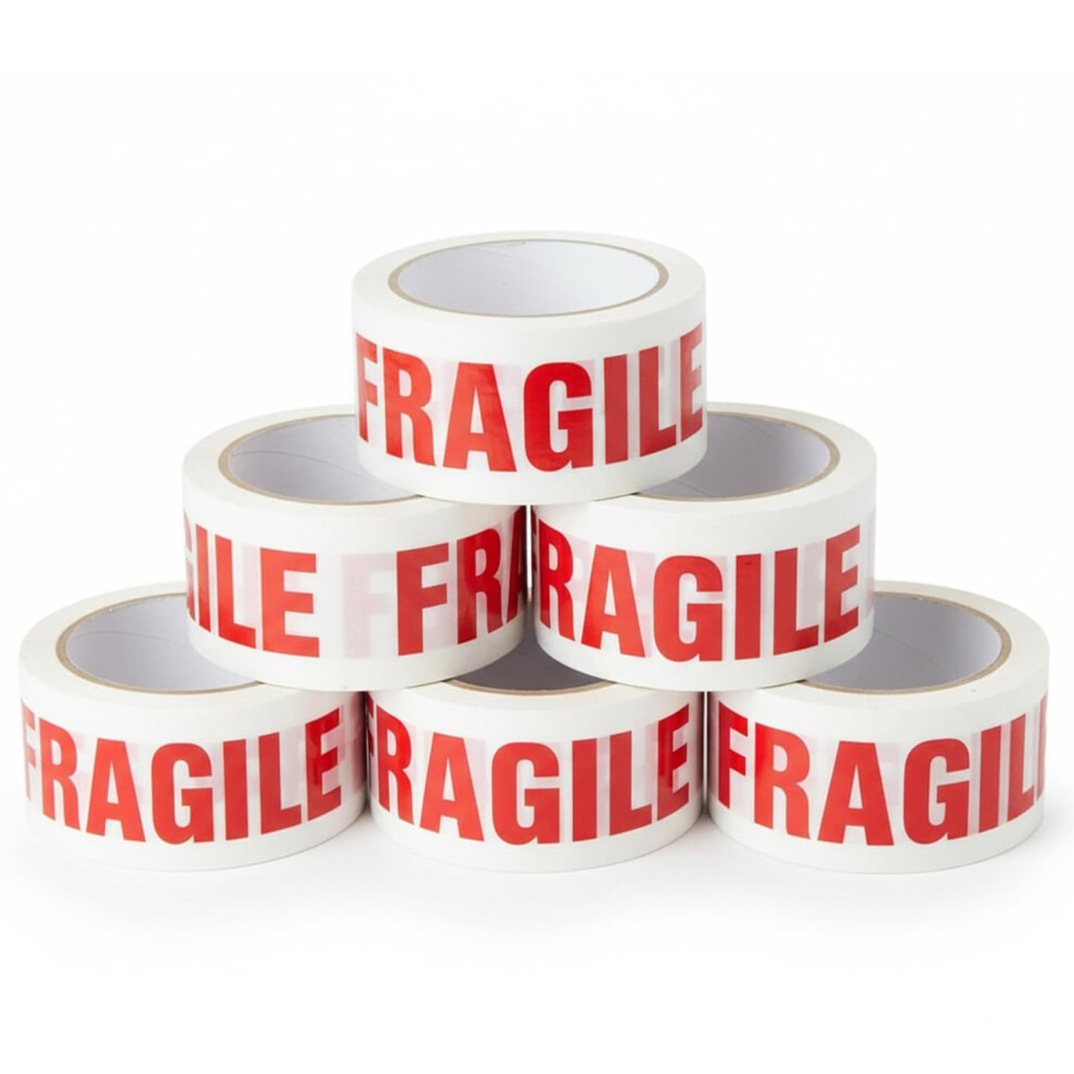 Stick Well Fragile Packing Tape, 48Mm X 66M, 6 Rolls, Low Noise Parcel Tape, Secure & Sticky, Heavy Duty Tape For Packing Parcels, Moving House 5051226902680