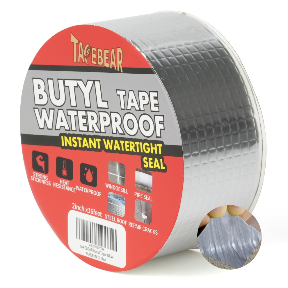 Tapebear Butyl Tape Waterproof Sealing Tape 50Mm X 5M, Upgraded Aluminum Foil Tape Heavy Duty For Rv Repair, Awning, Window, Glass & Edpm Roof Leak P 7558633435131