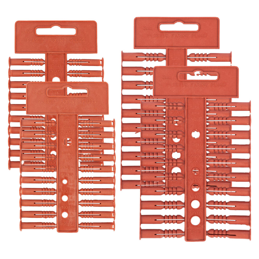 100Pc 5Mm Screw Wall Plugs | 25Mm Masonry Fixings For Brick, Blockwork & Concrete | Ideal For Shelves, Hooks, Small Brackets & General Diy 5051226902307
