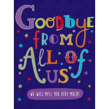 Piccadilly Greetings Big Goodbye from All of Us Greeting Card - H 11.75 x W 8.75 Inches