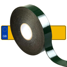 GTSE Car Number Plate Tape, 25mm x 10m – Premium Double-Sided Foam Tape for License Plates, Trim, and Badges – Weatherproof and Durable