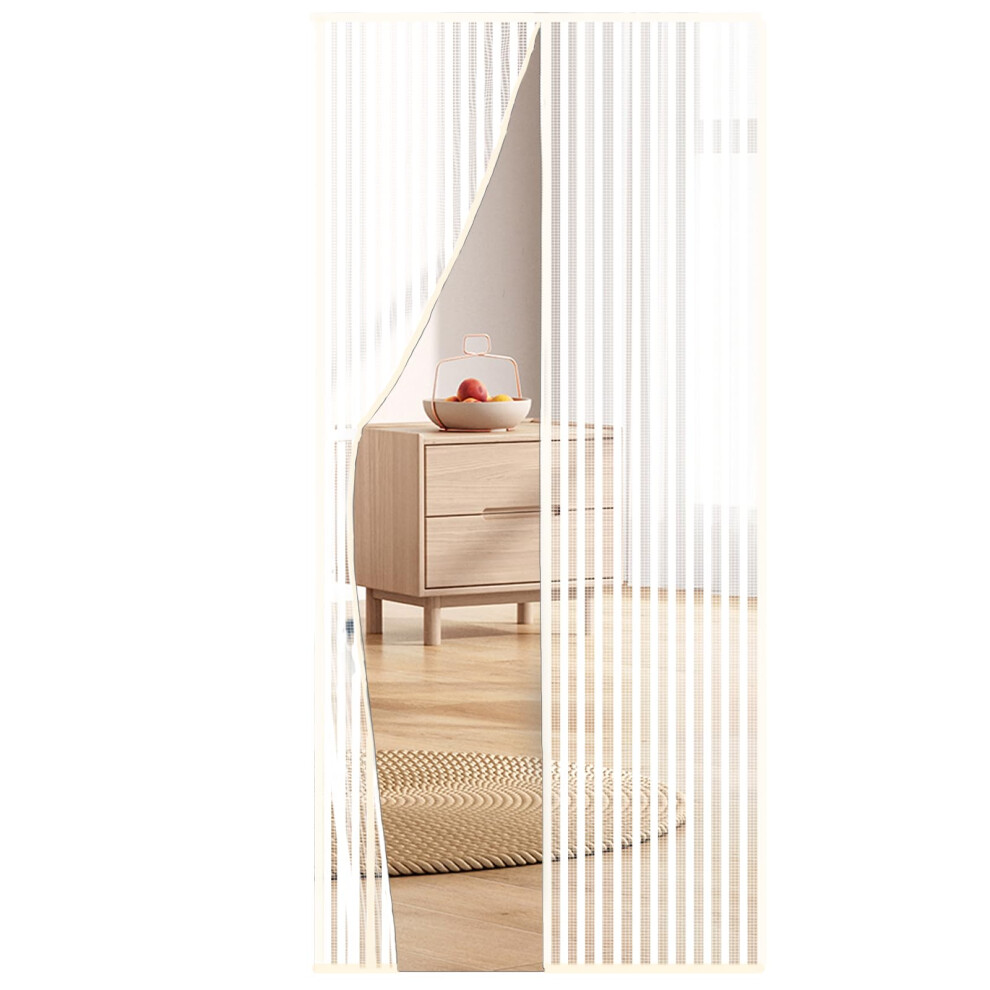 Cascovll Magnetic Screen Door (With Stay Open Buckles,90210Cm,White) 5001110192826