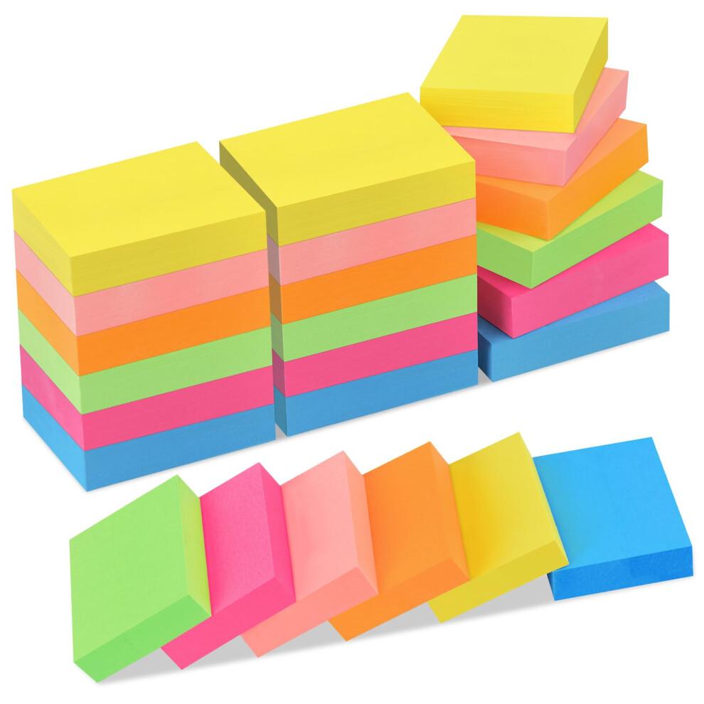 Photos - Other Office Equipment ZCZN 38 x 51 mm Sticky Notes, 6 Neon Color Self-Stick Memo Note Pads, 100 Sheets/Pad, Small Size, 24 Pads
