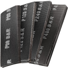 S&R Drywall Sanding Mesh Set – 30x Sheets (P80, P120, P220) + Hand Sander | 280 x 93 mm Sandpaper | 240 x 80 mm Sander | Silicon Carbide