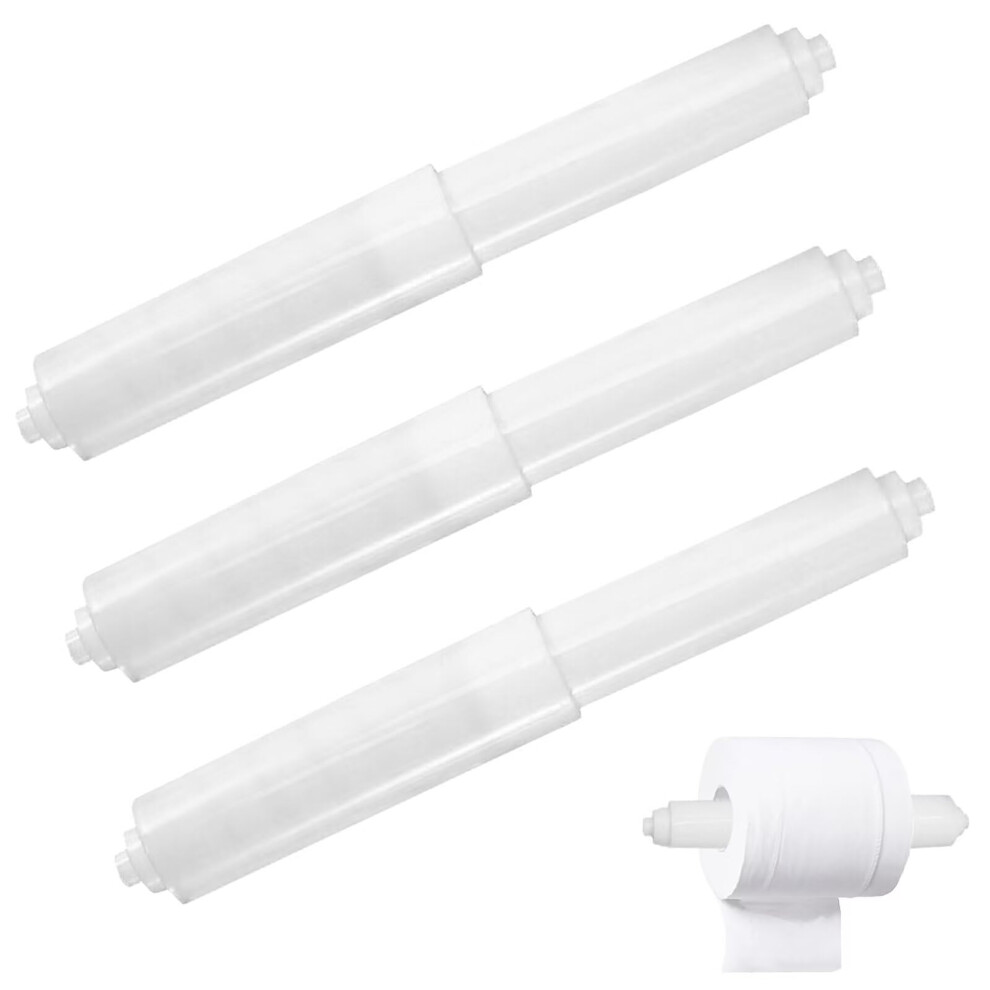 3 Pcs Plastic Toilet Tissue Roll Holder, Toilet Paper Holder, Spring Loaded Toilet Roll Holder Insert In Bathroom Replacement Roller Spring Loaded 5051226902192
