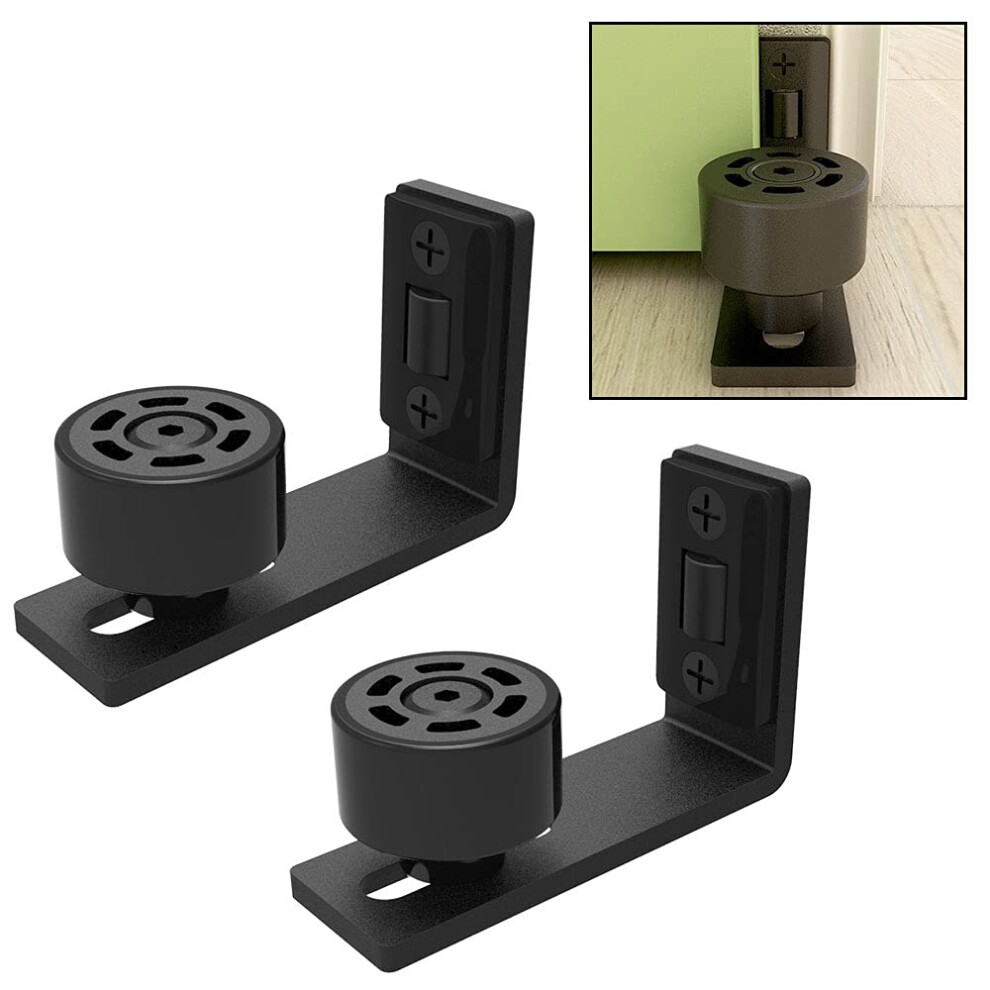 Adjustable Floor Guide Wall/Door Bottom Guide Sliding Barn Door Hardware Black 2Pc 5051226952715