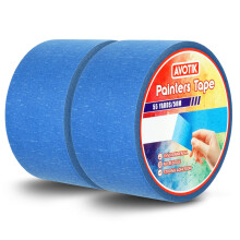 Avotik Blue Painters Tape 2 Rolls: Masking Tape 48 mm Wide x 50 m - Painter's Tape Blue Masking Tape for Walls Painting Packing, Wood, Floors, DIY