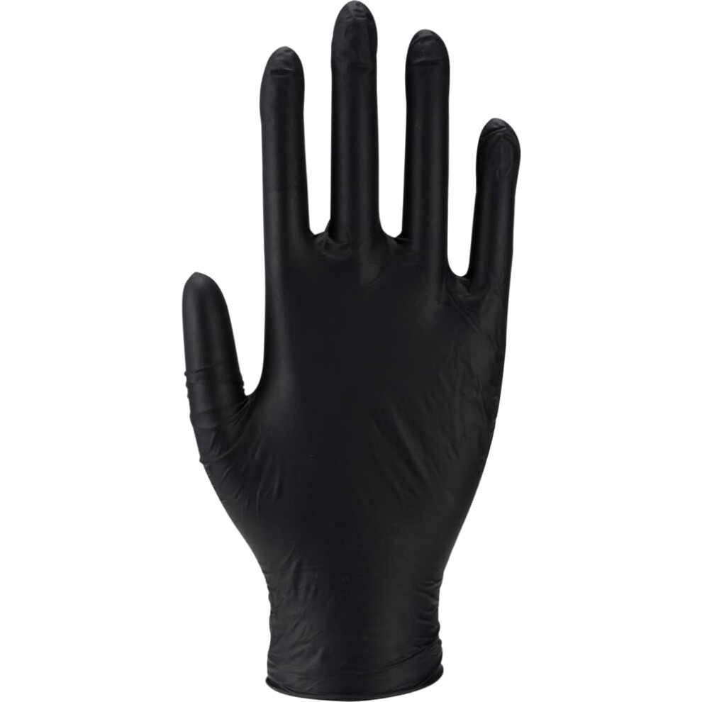 Essentialz Black Nitrile Disposable Gloves, Large, Pack Of 10, Latex-Free, Powder-Free, Food Safe, Ce Certified, Extra Soft & Elastic For Cleaning 5051226962165