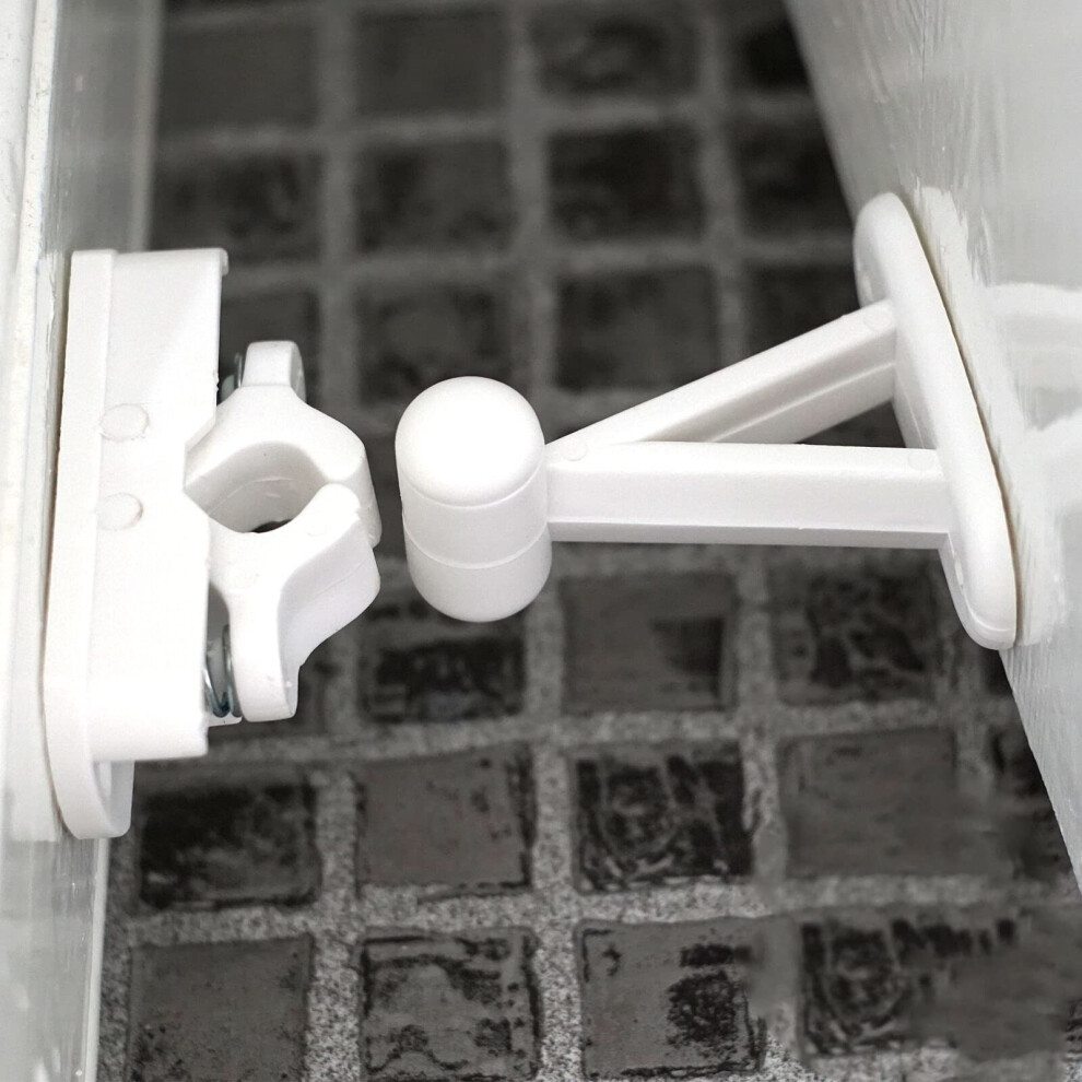 Quality Auto Spring White Door Holder Catch/Lock Fixings Included Bedroom/Bathroom/Living Room/Office Door Stop Wedge 5051226911248
