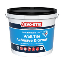 EVO-STIK Mould Resistant Wall Tile Adhesive & Grout White - 2.5L - 2-in-1 Adhesive & Grout for Bathrooms - Ready-Mixed - Waterproof