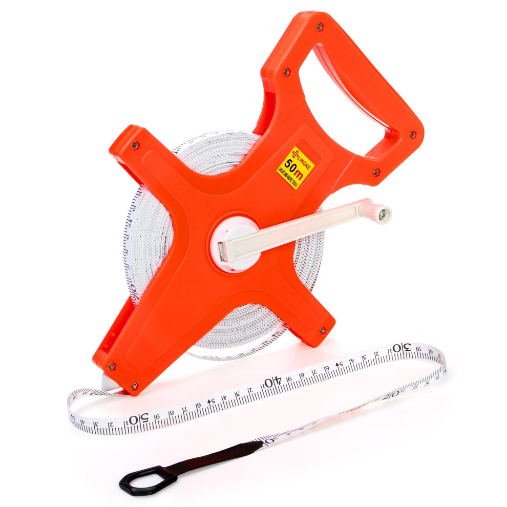 Coloch 50M /165Ft Open Reel Fiberglass Tape Measure, Yard Measuring Tape Dual Sided Reel Tape With Inch/Metric Scale Retractable Long Tape Measure 5051226930164