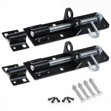 onesto Pack of 2 - Gate Bolt Lock Shed Door Lock 6'' Heavy Duty Brenton Bolt as Garden Gate Lock Steel Powder Coated for Extra Security