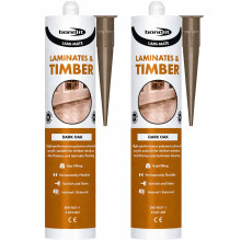Lami Mate Flexible Floorboard Gap Filler Dark Oak Pack of 2, Laminate & Wood Sealant, Waterproof Acrylic Filler for Floorboards, Skirting