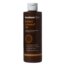 Furniture Clinic 250ml Boiled Linseed Oil for Wood - Natural Finish to Seal & Enhance The Beauty of Oak, Pine & Other Woods - Treatment for Worktop