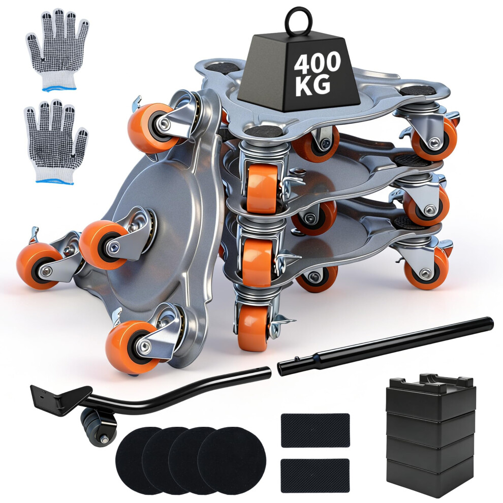Furniture Movers With Wheels, 400Kg Max Load Capacity Heavy Duty Carbon Steel Furniture Lifter Sliders Tool 5051226910043