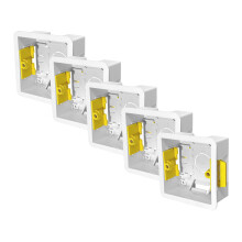Evoges 1 Gang Dry Lining Back Box 35mm | Fast-Fit Electrical Wall Box for Plasterboard (Pack of 5)