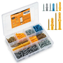 270 Pcs Assorted Wall Plugs Kit for Home Improvement and Decor, Replace Picture Hanging Nails with Drywall Anchors for Picture Hangers,Frame