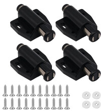 4 Pack Magnetic Push to Open Door Catches for Cabinet, Pressure Touch Release Catches Latch for Open and Close The Door with a Single Push Including