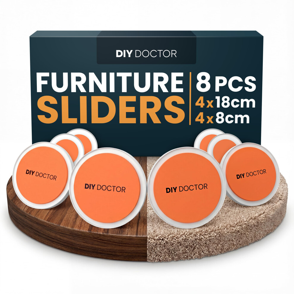 Diy Doctor The Original Deluxe Super Sliders (1 Pack) - Furniture Sliders For Carpet - Furniture Movers - Furniture Sliders For Wooden Floors 5051226965326