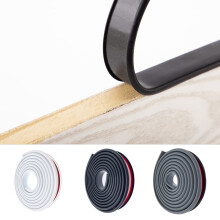Esufeir 5m*18mm Black U Shape TPE Rubber Furniture Edge Banding Self Adhesive,Flexible Plastic Veneer Wood Edging Tape Protector Trim for