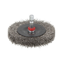 wolfcraft Stainless Steel Wire Wheel Brush, Ø 75 mm I 2711000 - for preparing soldering and welding jobs - for de-rusting and cleaning