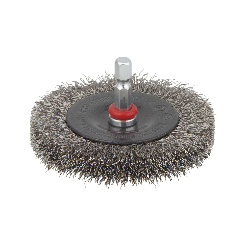 Wolfcraft Stainless Steel Wire Wheel Brush, Ø 75 Mm I 2711000 - For Preparing Soldering And Welding Jobs - For De-Rusting And Cleaning