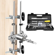 Door Lock Mortiser Kit, Lock Fitting Jig Maintenance Set, Door Lock Hole Opener Jig with 18mm 22mm 25mm Tungsten Steel Cutters