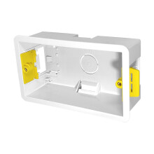 Evoges 2 Gang Dry Lining Back Box 47mm | Deep Electrical Wall Box for Plasterboard | Fast-Fit Design (1)