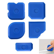 5pcs Caulk Tool Kit,Silicone Sealant Finishing Tool Caulking Tools for Kitchen Bathroom Floor Sealant Grout Finishing Sealing (Blue)