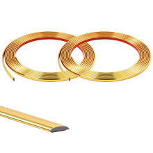 10M(5M*2 Rolls) Gold Flexible Moulding Trim,Self-Adhesive Decorative Edging Strip for Tile, Wall, Mirror, Ceiling, Floor, Panel
