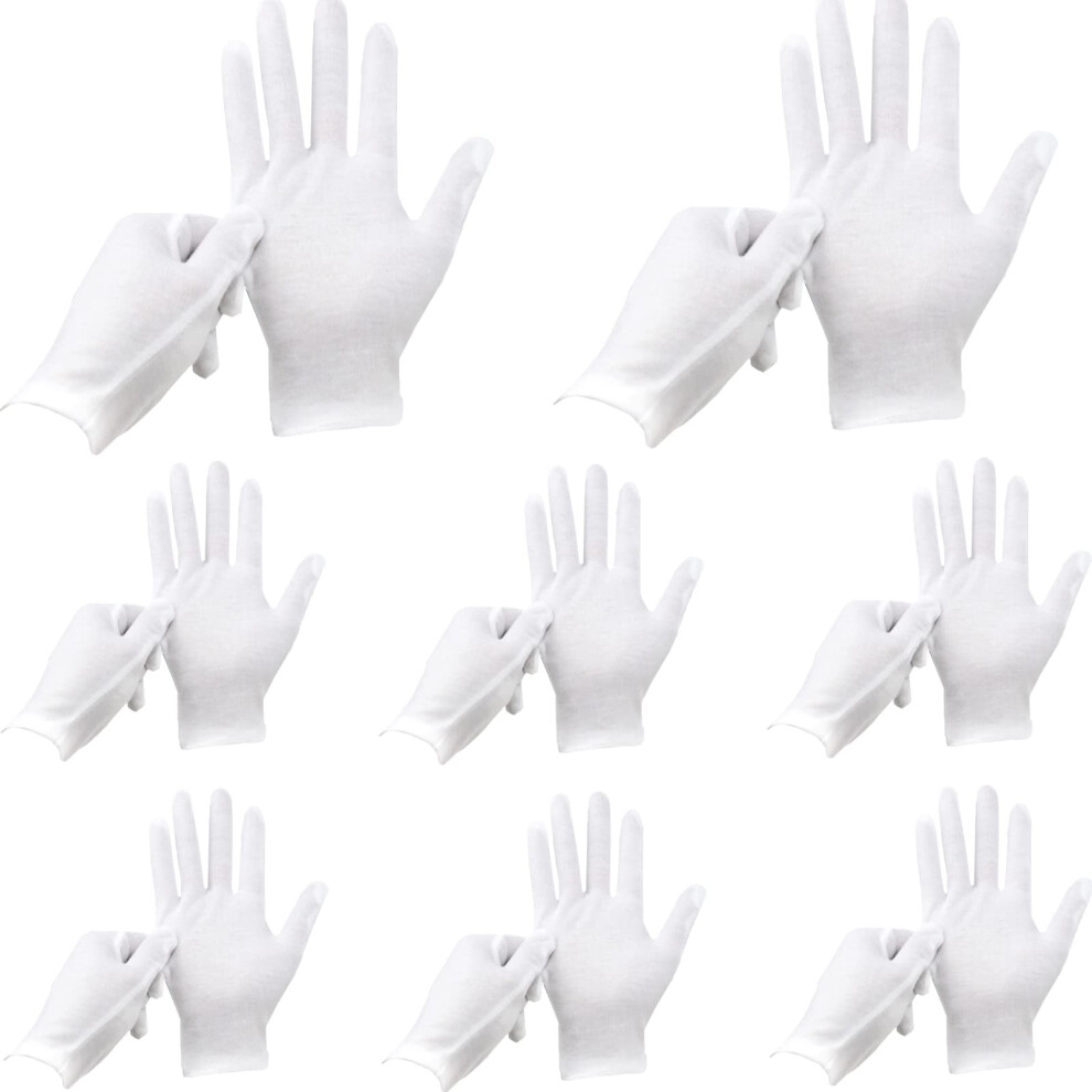 Andston 24 Pcs White Gloves, 12 Pairs Soft Cotton Gloves, Coin Jewelry Silver Inspection, Stretchable Lining Glove, Medium Size 5051226966514
