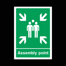 Fire Assembly Muster Point Plastic Sign with Fire/Emergency/Exit/Alarm/Push/Extinguisher/Assembly (EE58)