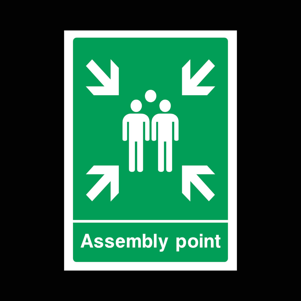 Fire Assembly Muster Point Plastic Sign With Fire/Emergency/Exit/Alarm/Push/Extinguisher/Assembly (Ee58) 5051226981654