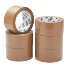 Fit For The Job Parcel Tape - Heavy-Duty Brown Tape for Packing Boxes, 48mm x 66m, 6 Rolls - Low Noise General Purpose Packing, Secure Sticky Seal
