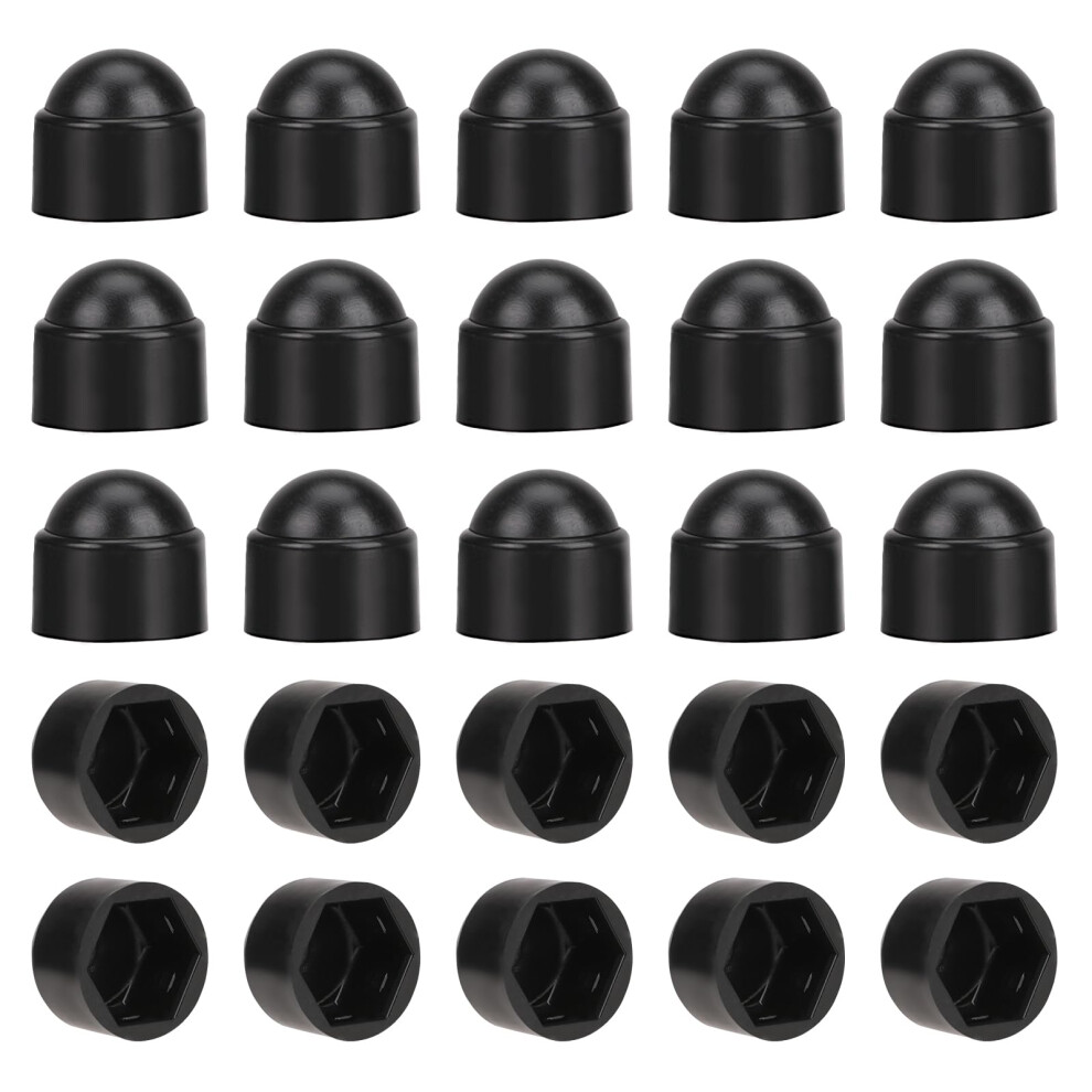 M8 (13Mm Wrench) Black Plastic Nut And Bolt Protective Dome Cover Hex Nut Cover Nut And Bolt Protection Caps Cover For Bolts,Hex Hexagon Screws 5051226984945