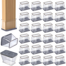 24 Pcs Chair Leg Floor Protectors Rectangle Furniture Pads Floor Protectors Furniture Sliders for Protecting Hardwood/Tile/Laminate Floors from