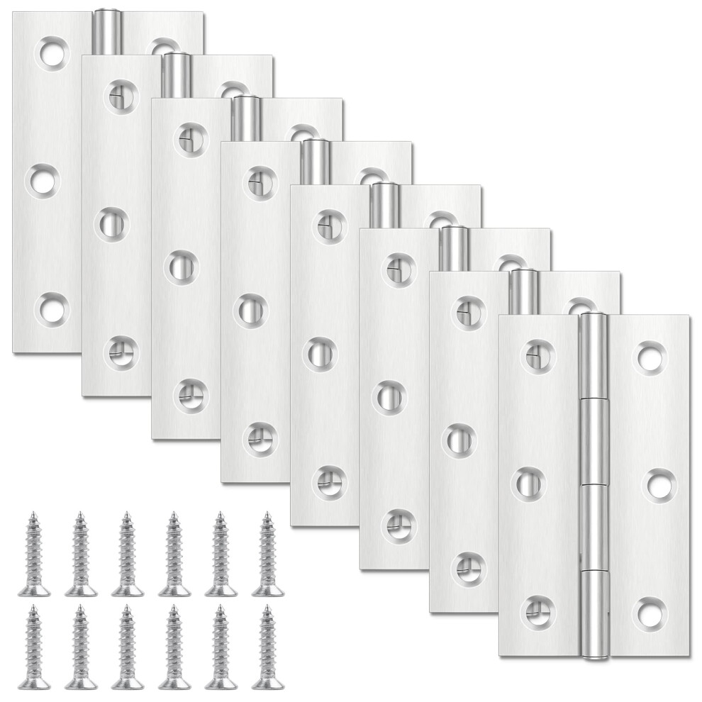 Yeepeo 8 Pcs Door Hinges 68Mm 38Mm, Stainless Steel Hinges For Wood, Butt Hinges For Internal External Doors With 48 Pcs Screws For Gate, Windows 5051226952210
