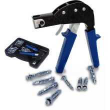 TOPWAY Wall Anchor Setting Tool Kit 72Pcs, Steel Metal Plasterboard Cavity Hollow Wall Fixings Screws Anchors Plugs Assortment Set 405504