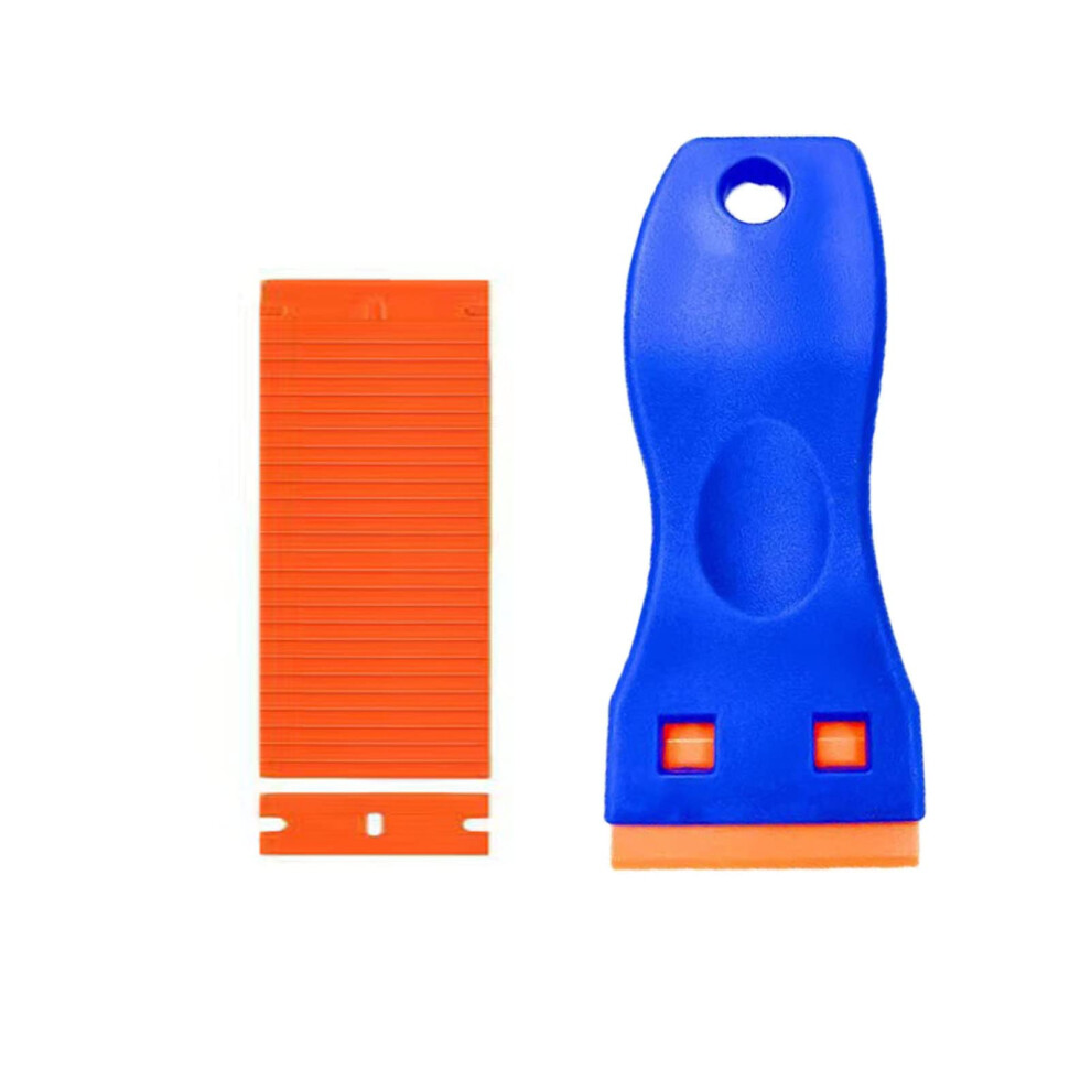 Jckd 1Pcs Mini Plastic Scraper With 20 Plastic Blades, Plastic Scraper, Adhesive Residue Remover For Removing Glass Window Stickers And Car Stickers 5051226966842