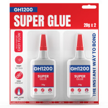 Gh1200 Super Glue All Purpose - 20g x 2 PCs Super Fast Superglue - General Strong Thick & Strong Adhesive Super Glue for Hard Plastic, DIY Craft