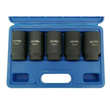 US Pro 5pc Impact Socket Set - Thin Wall, 12 Point, 30 32 34 35 36mm Hub Nut Sockets B1431