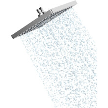 Hibbent Rainfall Shower Head 10 Inch, Stainless Steel Cover, Square Fixed Shower Head, Mirror-Like Appearance, Swivelling Beam Angle, Lush Shower Expe