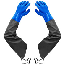 Long Rubber Gloves, Elbow Length Drain, Heavy Duty Pond, Chemical Protective for Resist Strong Acid, Alkali and Oil