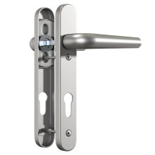 Bwintech 1 Set Satin Nickel UPVC Door Handle Set Stainless Steels 304, 92mm Backset,122mm Screw Hole Distance