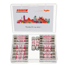 20 Pcs 3A 240V 6.3x25 mm BS1362 0.248x0.984 Inch Ceramic Tube Fuses